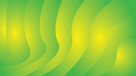 Abstract background with wavy lines in green colors. Vector illustration.のイラスト素材