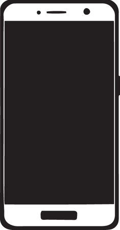 Smartphone with blank screen isolated on white background. Vector illustration.のイラスト素材