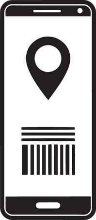 Smartphone with a tracking symbol on the screen. Vector illustration.のイラスト素材