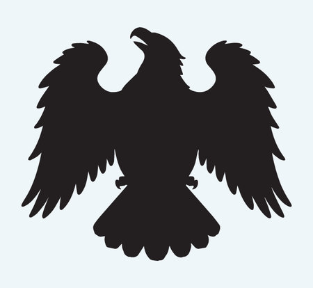 Eagle silhouette on a blue background. Vector illustration, EPS 10のイラスト素材
