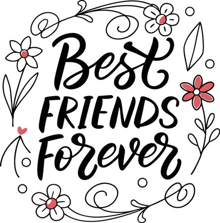 Best friends forever. Hand drawn lettering. Vector illustration for your designのイラスト素材