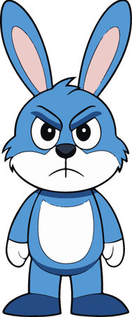 Cartoon Illustration of Cute Blue Bunny Animal Character for Kidsのイラスト素材
