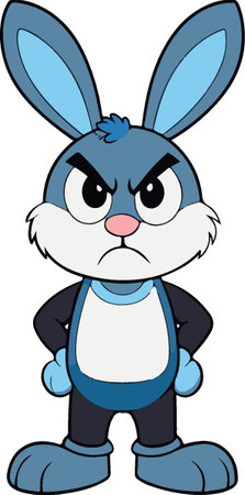 Cartoon bunny with sad expression. Vector clip art illustration with simple gradients. All on white background.のイラスト素材