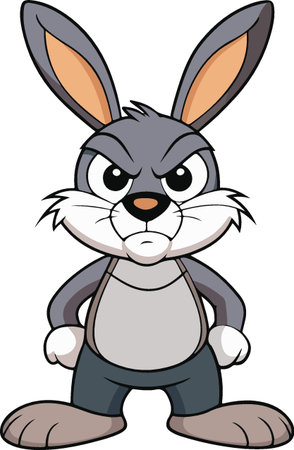 Cartoon Illustration of Cute Bunny Animal Character for Coloring Bookのイラスト素材
