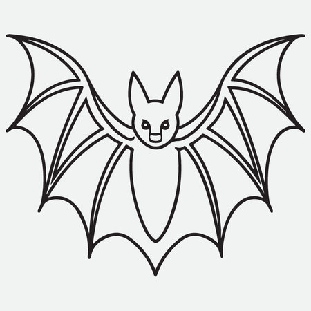 Bat icon. Outline illustration of bat vector icon for web designのイラスト素材