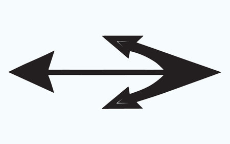 Black arrows isolated on blue background. Vector illustration. Eps 10.のイラスト素材