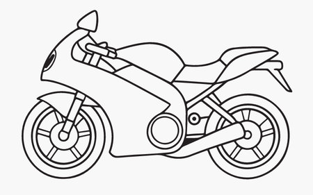 Motorcycle design over white background, vector illustration. Side view.のイラスト素材