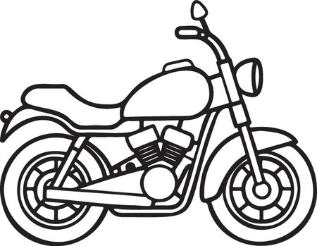 Motorcycle.Motorcycle.Vector illustration ready for vinyl cutting.のイラスト素材
