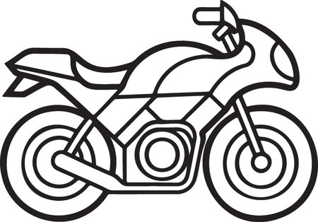 Motorcycle.Vintage Motorcycle.Vector illustration ready for vinyl cutting.のイラスト素材