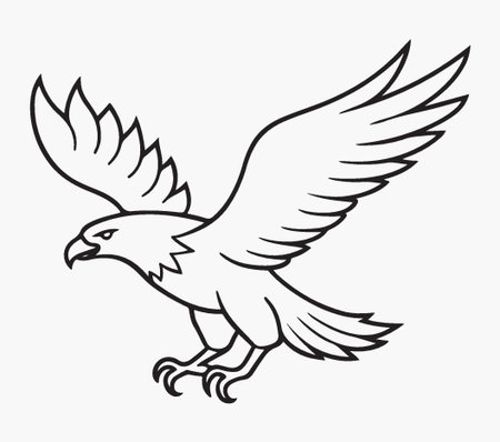 Eagle icon. Vector illustration of a bird on a white background.のイラスト素材