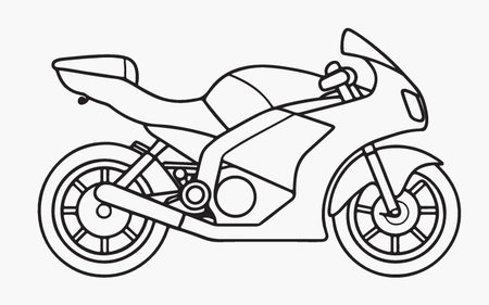 Motorcycle design over white background, vector illustration. Side view.のイラスト素材