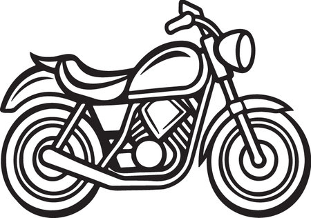 Motorcycle.Vector illustration ready for vinyl cutting.Isolated on white background.のイラスト素材
