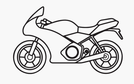 Motorcycle design over white background, vector illustration. Side view.のイラスト素材
