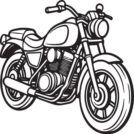 Motorcycle.Mascot Templates.Vector illustration ready for vinyl cutting.のイラスト素材