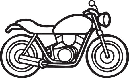 Motorcycle.Vector illustration ready for vinyl cutting.Isolated white background.のイラスト素材