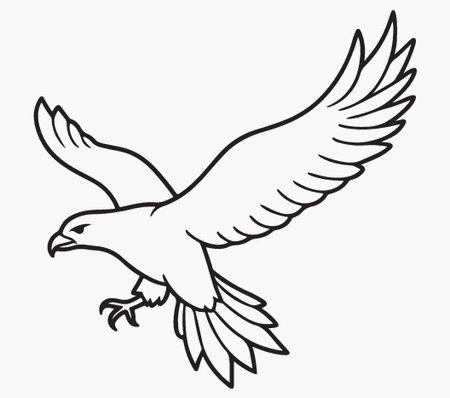 Eagle hand drawn vector illustration in doodle style isolated on white backgroundのイラスト素材