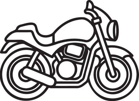 Motorcycle.Vintage Motorcycle.Vector illustration ready for vinyl cutting.のイラスト素材
