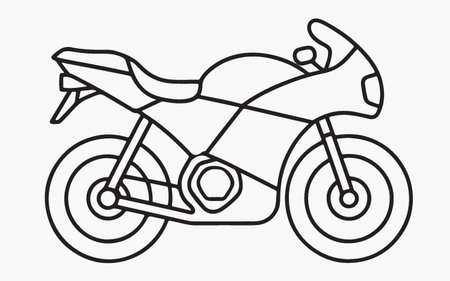 Motorcycle line icon. Motorcycle symbol. Vector illustration in flat design.のイラスト素材