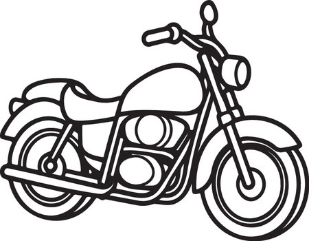 Motorcycle.Vector illustration ready for vinyl cutting.Isolated white background.のイラスト素材