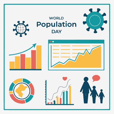 World Population Day. Vector Illustration. World Population Day. World Population Day.のイラスト素材