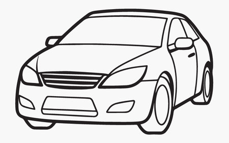 Car vector illustration isolated on white background. Vector illustration of a car.のイラスト素材