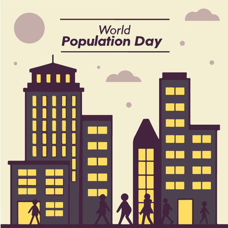 world population day design, vector illustration eps10 graphic. flat designのイラスト素材