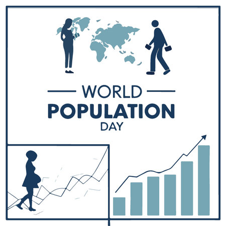 World Population Day Vector Illustration. World Population Day Poster Design Template.のイラスト素材