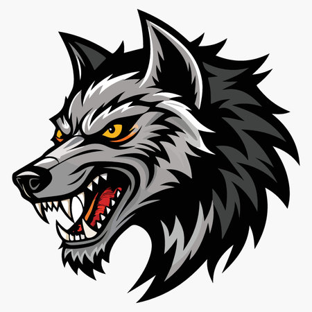 Wolf head isolated on white background. Vector illustration eps 10.のイラスト素材