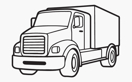Illustration of a truck on a white background. Vector illustration.のイラスト素材
