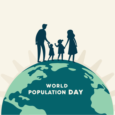 World Population Day vector illustration in flat design style. World Population Day concept.のイラスト素材