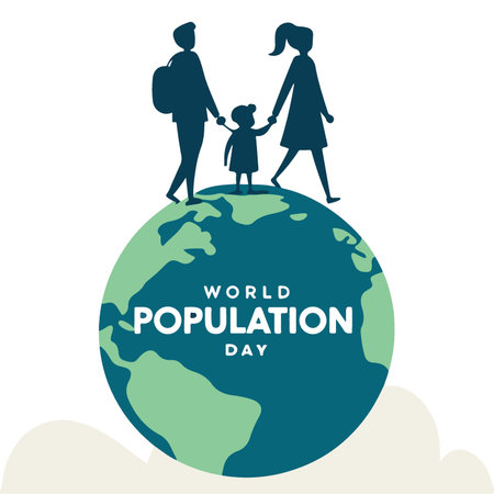 World Population Day Vector Illustration. Suitable for greeting card, poster and bannerのイラスト素材