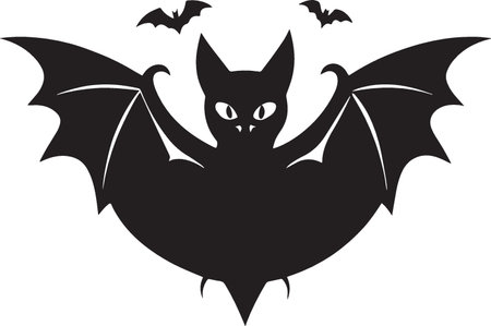 Halloween bat.Vector illustration ready for vinyl cutting.\""のイラスト素材