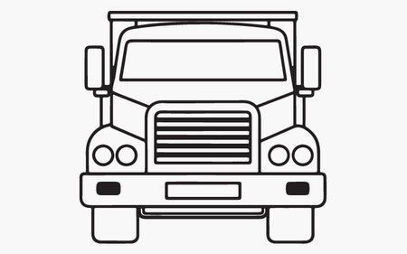 Truck icon in flat style. Truck vector illustration on white isolated background.のイラスト素材