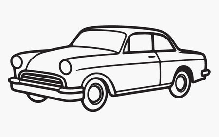 Retro car on white background. Vector illustration for your design.のイラスト素材
