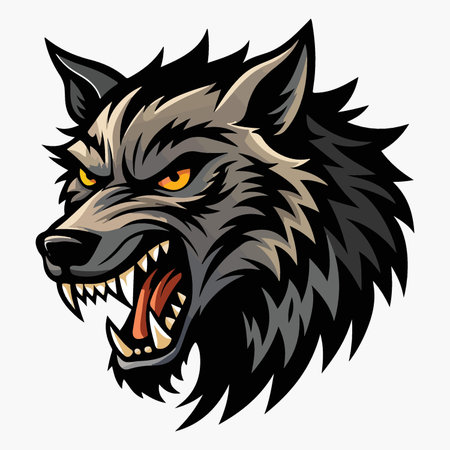Wolf head. Vector illustration for t-shirt, tattoo and other uses.のイラスト素材