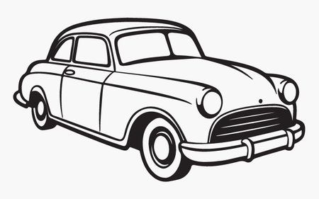 Retro car isolated on white background. Vector illustration for your designのイラスト素材