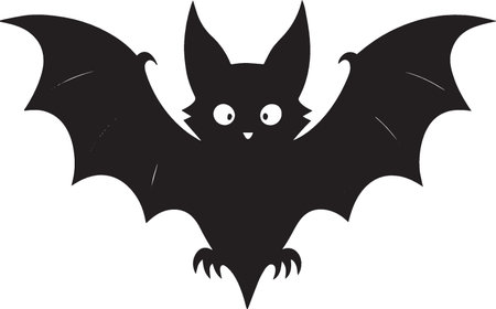 Bat with eyes and wings isolated on white background. Vector illustration.のイラスト素材