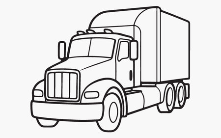 Vector illustration of a white truck on a white background. Flat style.のイラスト素材