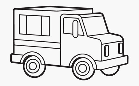 truck design over white background vector illustration   black and whiteのイラスト素材
