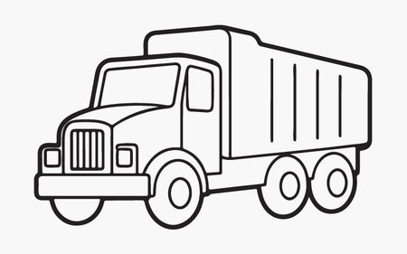 Dump truck icon isolated on white background. Vector illustration in flat style.のイラスト素材