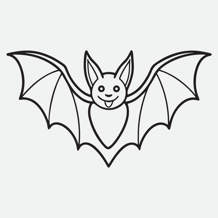 Bat vector icon. Outline illustration of bat vector icon for webのイラスト素材