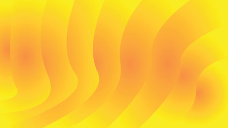 Abstract background with wavy lines in yellow and orange colors. Vector illustration.のイラスト素材