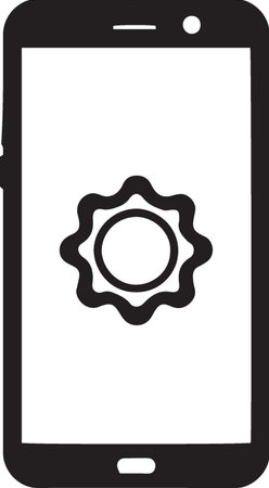 Smartphone icon with sun on screen. Vector illustration. EPS 10のイラスト素材