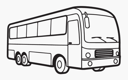 Bus isolated on a white background. Vector illustration of a bus.のイラスト素材