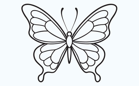 Butterfly isolated on a light blue background. Vector illustration.のイラスト素材