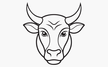 Vector image of a head of a bull on a white background.のイラスト素材