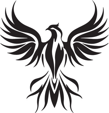 Eagle.Tribal Tattoo.Vector illustration ready for vinyl cutting.のイラスト素材