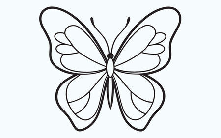 Butterfly on a light blue background. Vector illustration of a butterfly.のイラスト素材