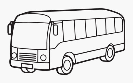 Bus icon, vector illustration. Flat design style. Black and white.のイラスト素材