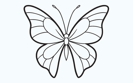 Butterfly isolated on a light blue background. Vector illustration.のイラスト素材